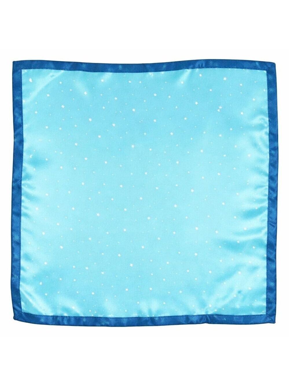Turquoise Blue Star Print Satin Square Scarf 20x20 Hair Neck Head Wrap